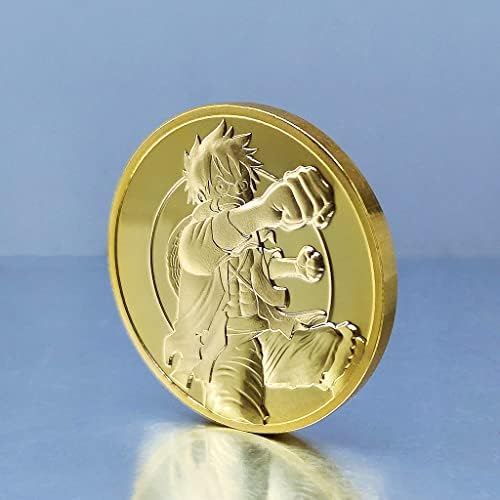 [לופי] חתיכה אחת מדליון אנימה קומיקס קומיקס מקיף דמות מתנה שיניים מטבע זהב פיות